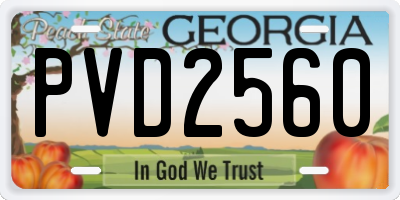 GA license plate PVD2560