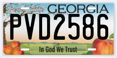 GA license plate PVD2586