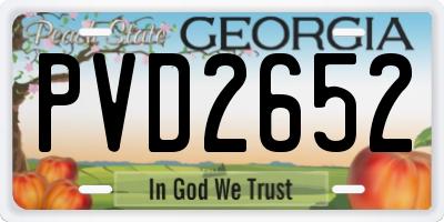 GA license plate PVD2652