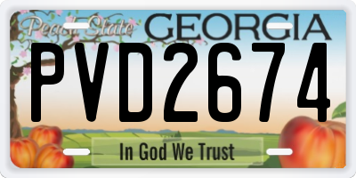 GA license plate PVD2674