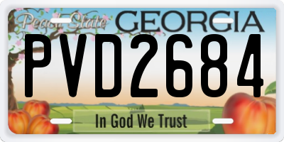 GA license plate PVD2684