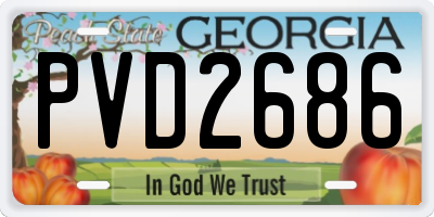 GA license plate PVD2686
