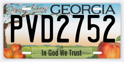 GA license plate PVD2752