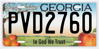GA license plate PVD2760
