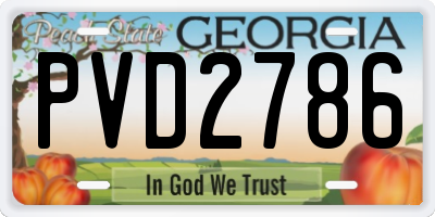 GA license plate PVD2786