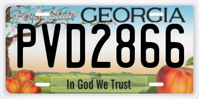 GA license plate PVD2866