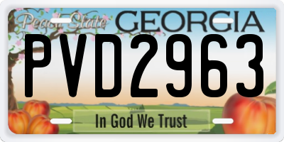 GA license plate PVD2963