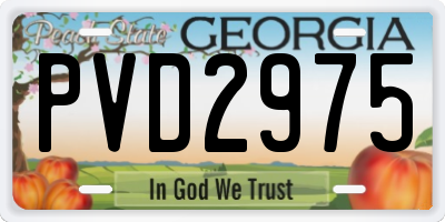 GA license plate PVD2975
