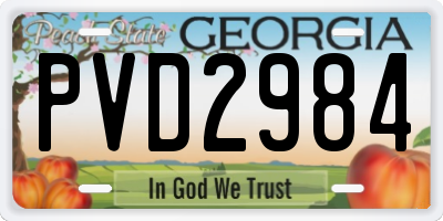 GA license plate PVD2984