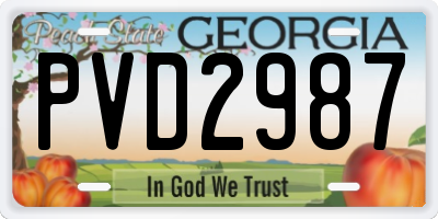 GA license plate PVD2987