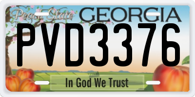 GA license plate PVD3376