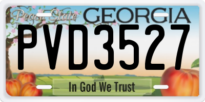 GA license plate PVD3527