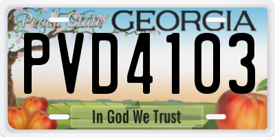 GA license plate PVD4103