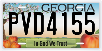GA license plate PVD4155