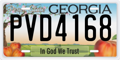 GA license plate PVD4168