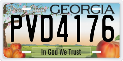 GA license plate PVD4176