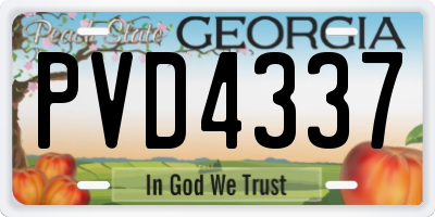 GA license plate PVD4337