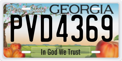 GA license plate PVD4369
