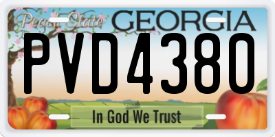 GA license plate PVD4380