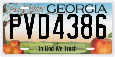 GA license plate PVD4386