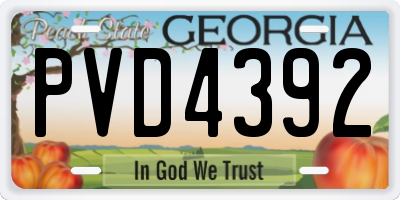 GA license plate PVD4392