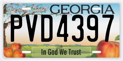 GA license plate PVD4397
