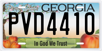 GA license plate PVD4410