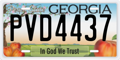 GA license plate PVD4437