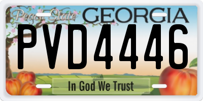 GA license plate PVD4446