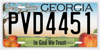 GA license plate PVD4451