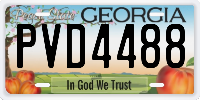 GA license plate PVD4488