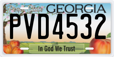 GA license plate PVD4532