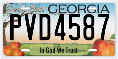 GA license plate PVD4587