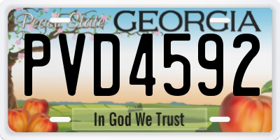 GA license plate PVD4592