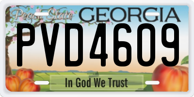 GA license plate PVD4609