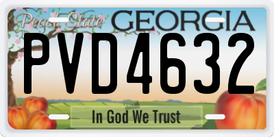 GA license plate PVD4632