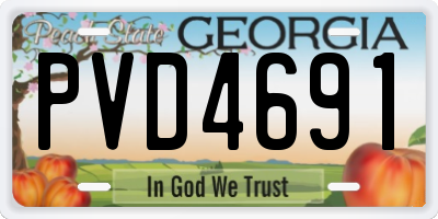 GA license plate PVD4691