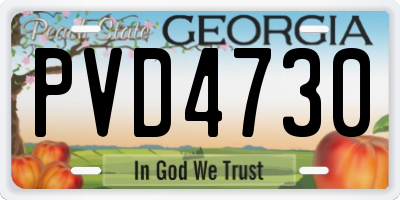 GA license plate PVD4730