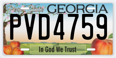 GA license plate PVD4759