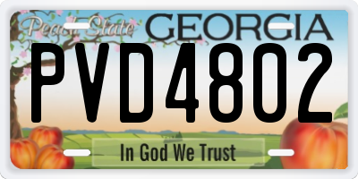 GA license plate PVD4802