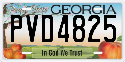 GA license plate PVD4825