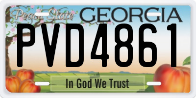 GA license plate PVD4861