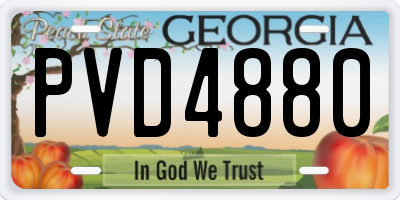 GA license plate PVD4880