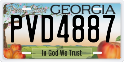 GA license plate PVD4887