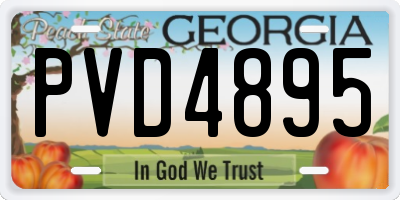 GA license plate PVD4895