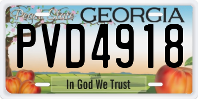 GA license plate PVD4918