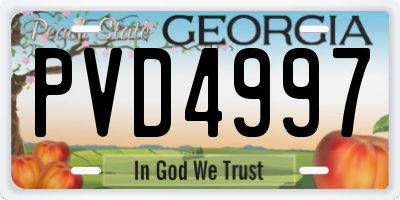 GA license plate PVD4997