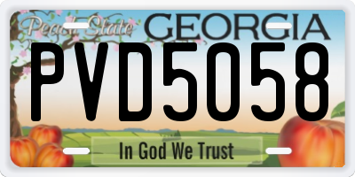 GA license plate PVD5058