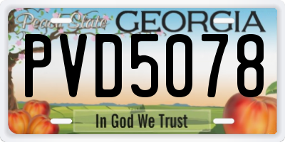 GA license plate PVD5078