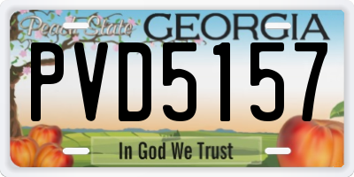 GA license plate PVD5157